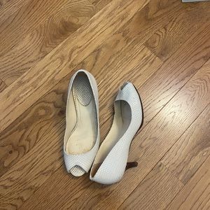 Cole Hann beige snakeskin heels